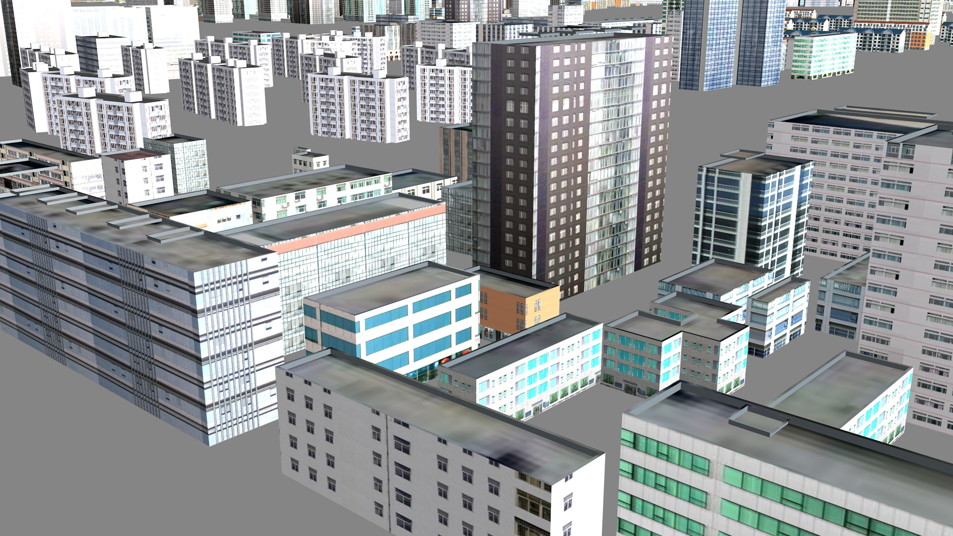 Modern birdseye view of urban planning Urban buildings office 3D model_2