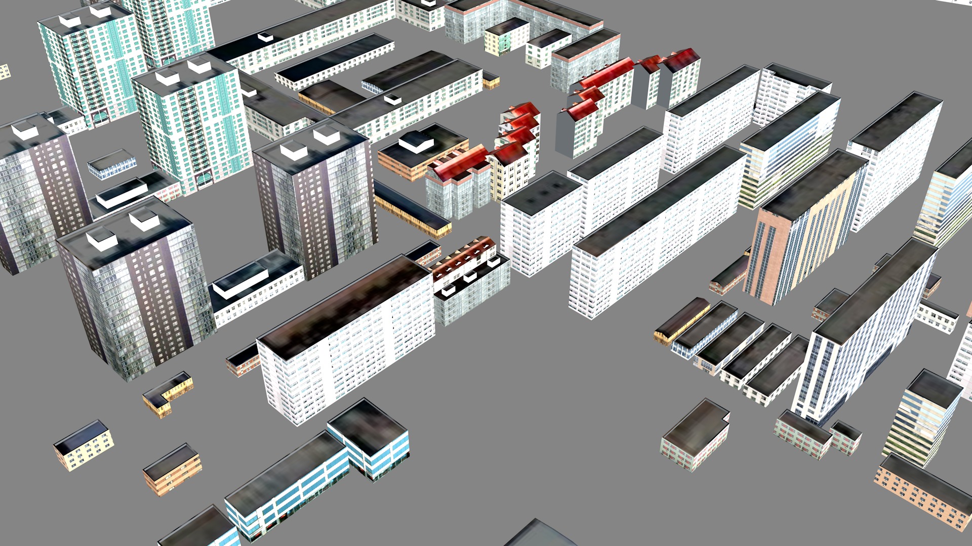 Modern birdseye view of urban planning Urban buildings office 3D model_7