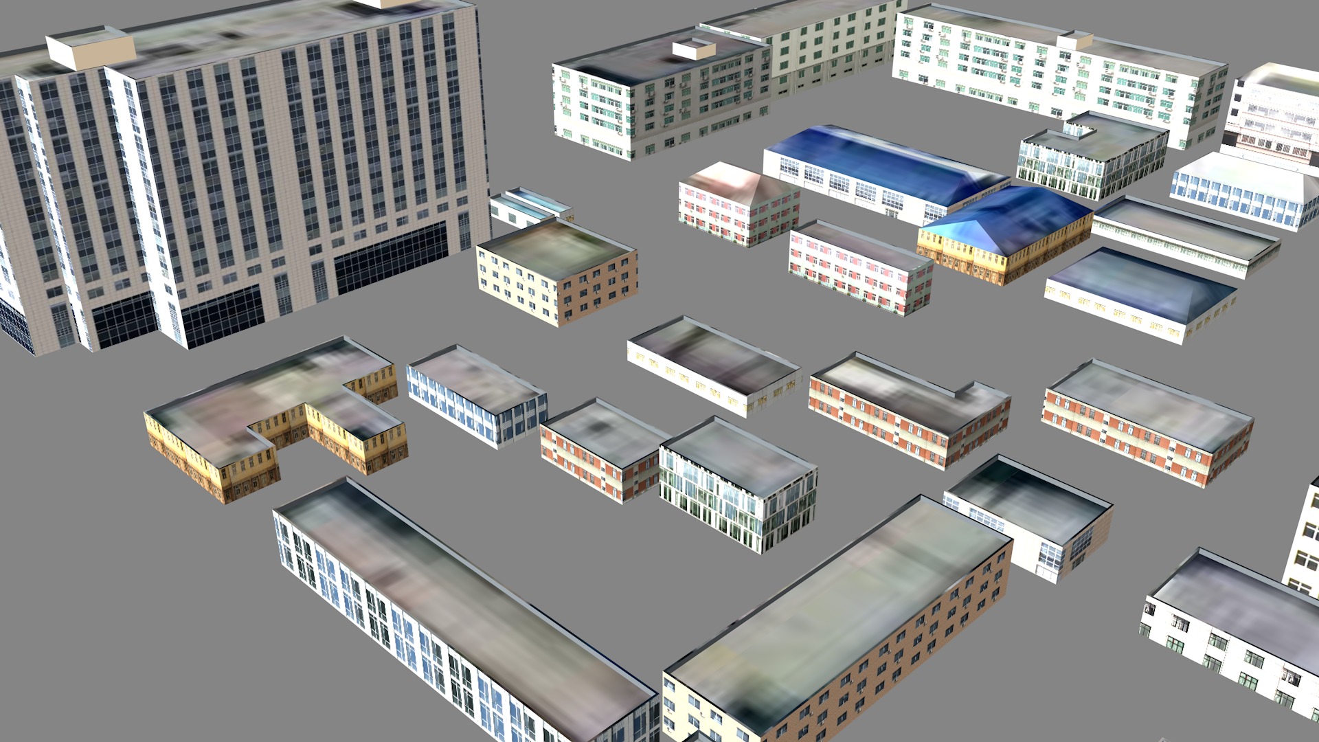Modern birdseye view of urban planning Urban buildings office 3D model_13