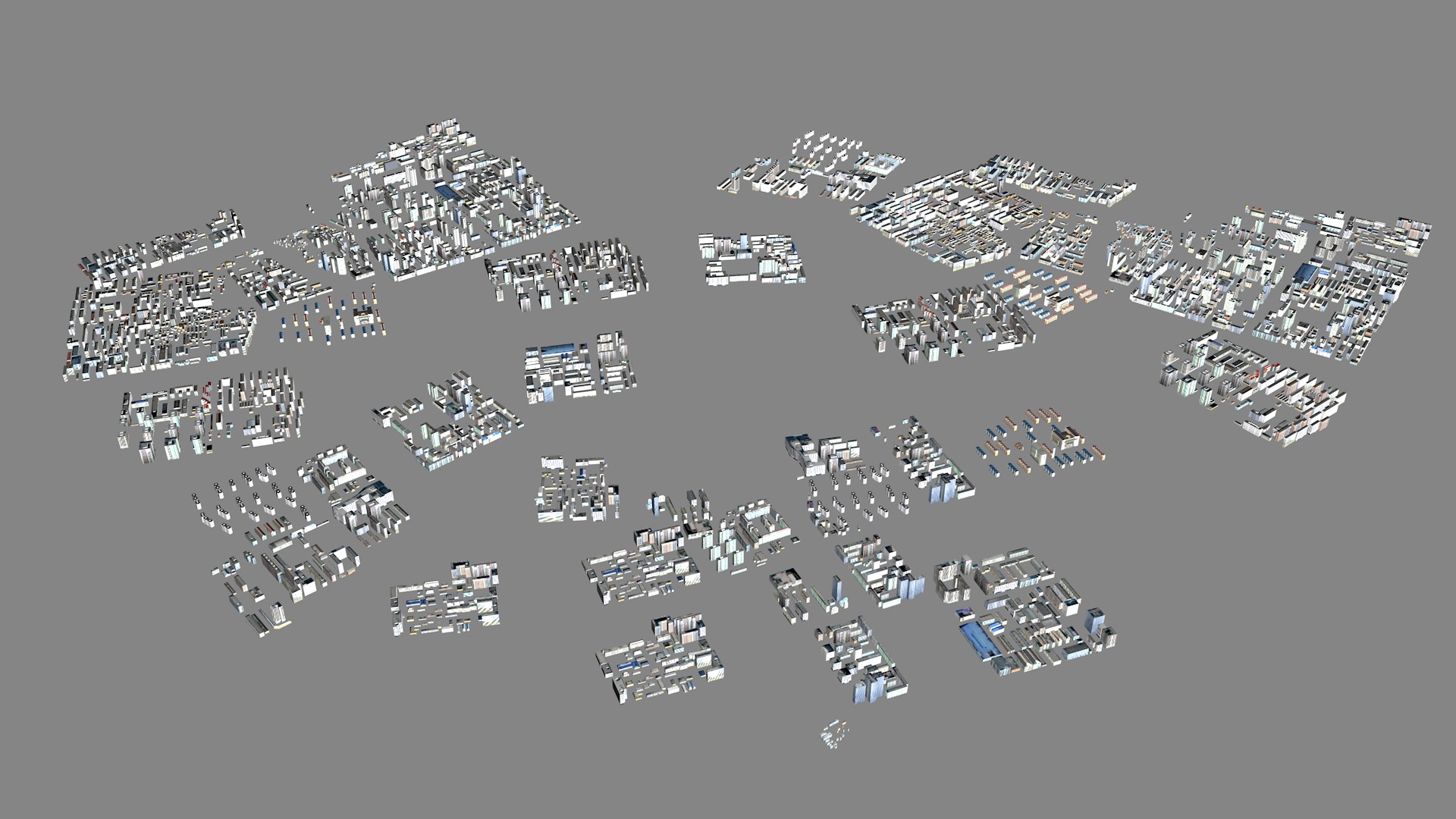 Modern birdseye view of urban planning Urban buildings office 3D model_12