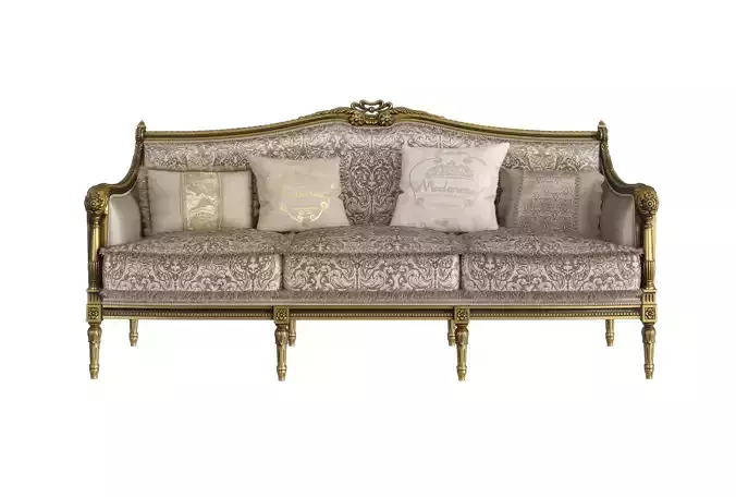 Silver imperial sofa by Modenese