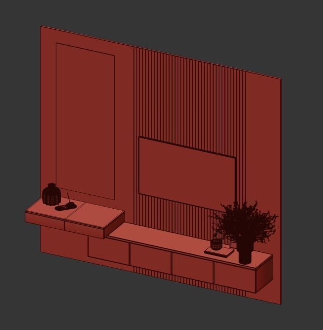 Bedroom Furniture Composition 11 3D model_13
