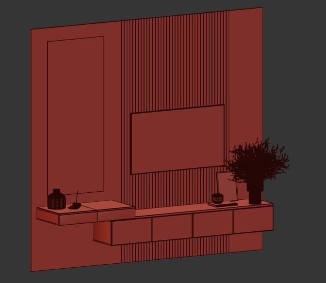 Bedroom Furniture Composition 11 3D model_14