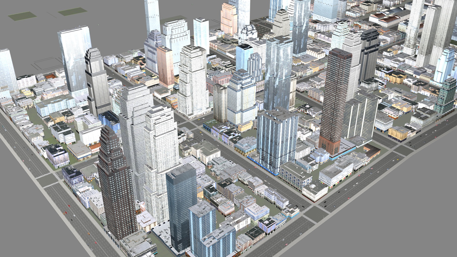 Modern birdseye view of urban Urban buildings office buildings 3D model_20