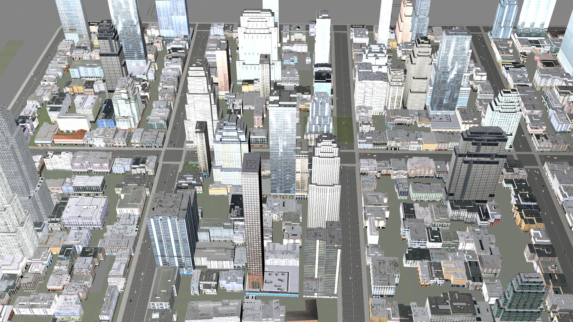 Modern birdseye view of urban Urban buildings office buildings 3D model_9