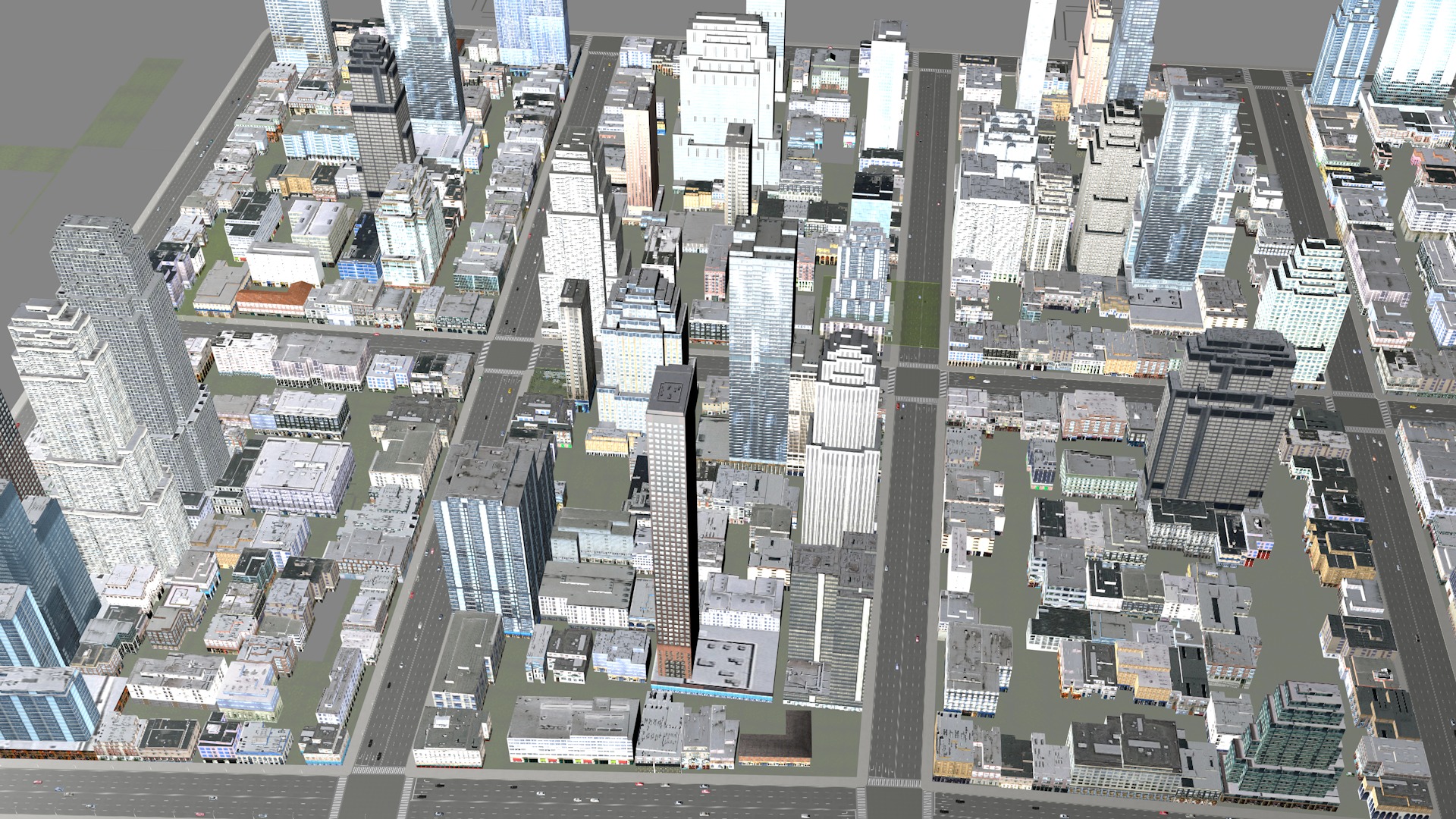 Modern birdseye view of urban Urban buildings office buildings 3D model_16