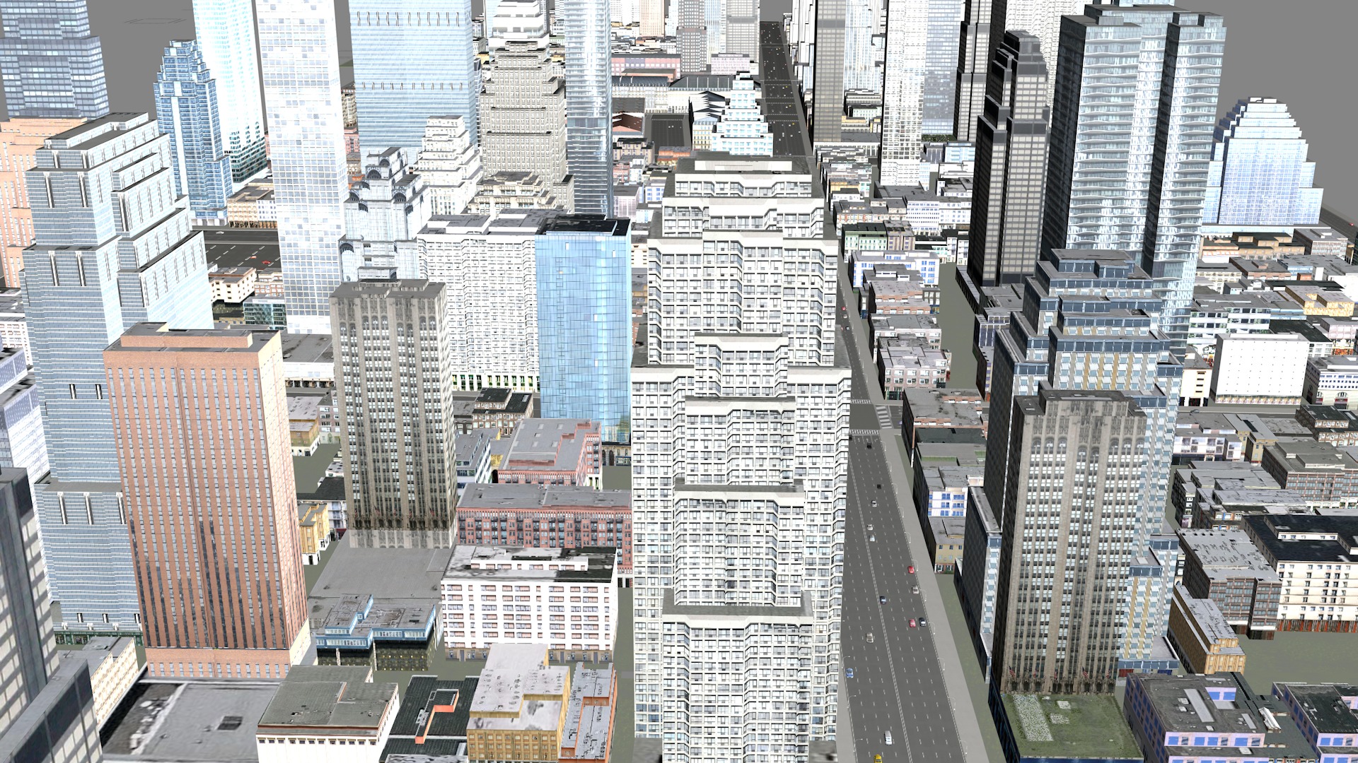 Modern birdseye view of urban Urban buildings office buildings 3D model_13