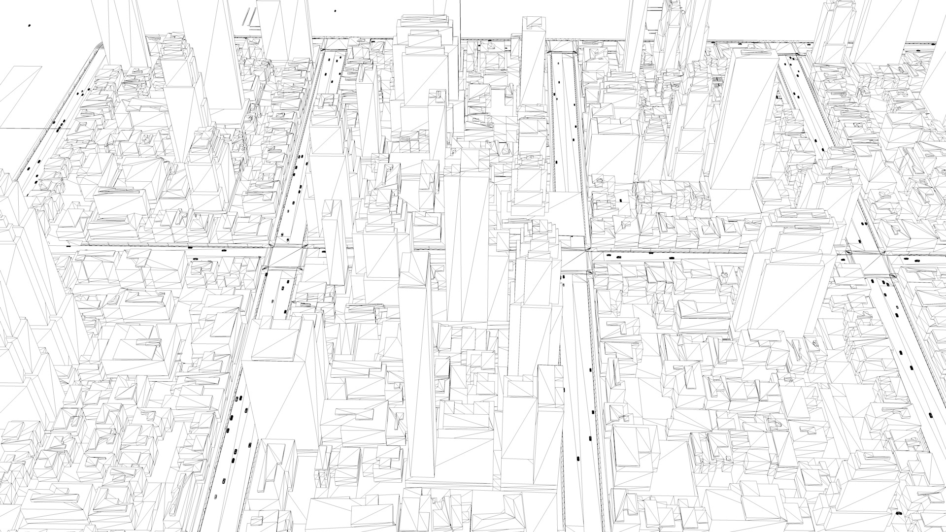 Modern birdseye view of urban Urban buildings office buildings 3D model_8