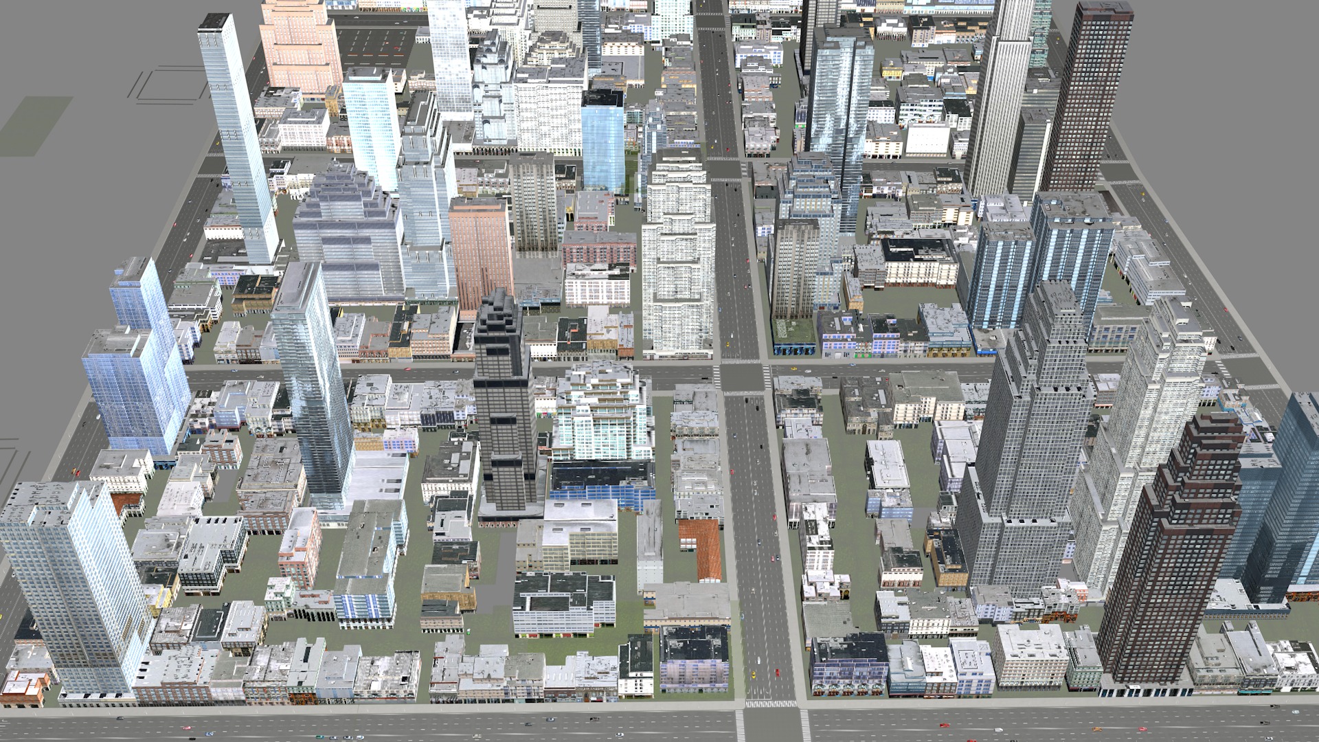 Modern birdseye view of urban Urban buildings office buildings 3D model_22