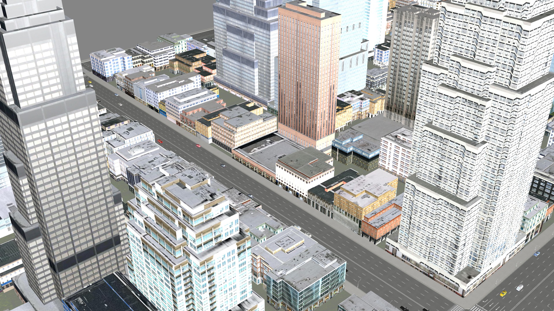 Modern birdseye view of urban Urban buildings office buildings 3D model_24