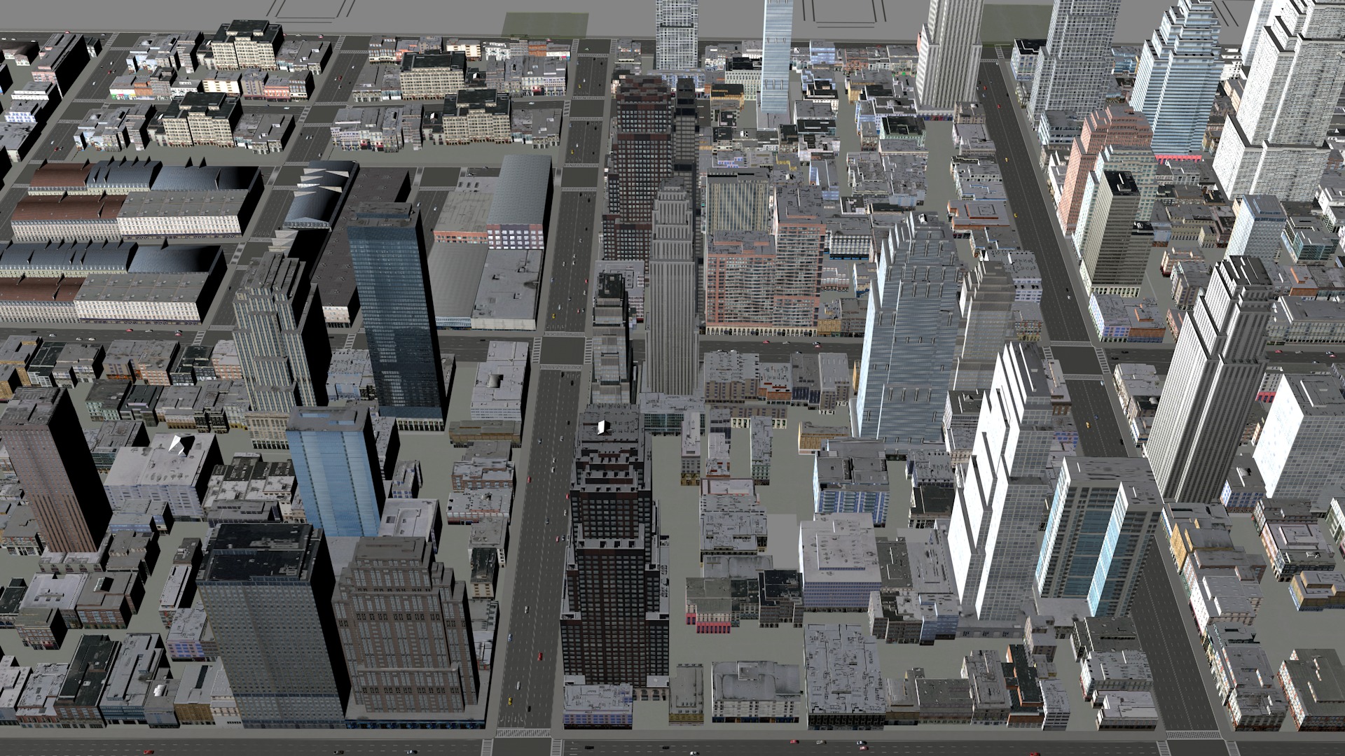 Modern birdseye view of urban Urban buildings office buildings 3D model_4