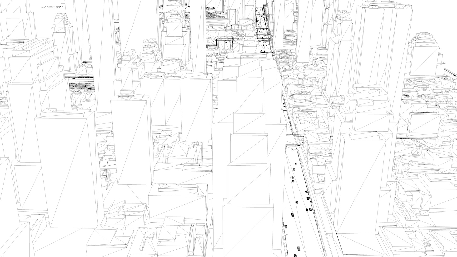 Modern birdseye view of urban Urban buildings office buildings 3D model_14