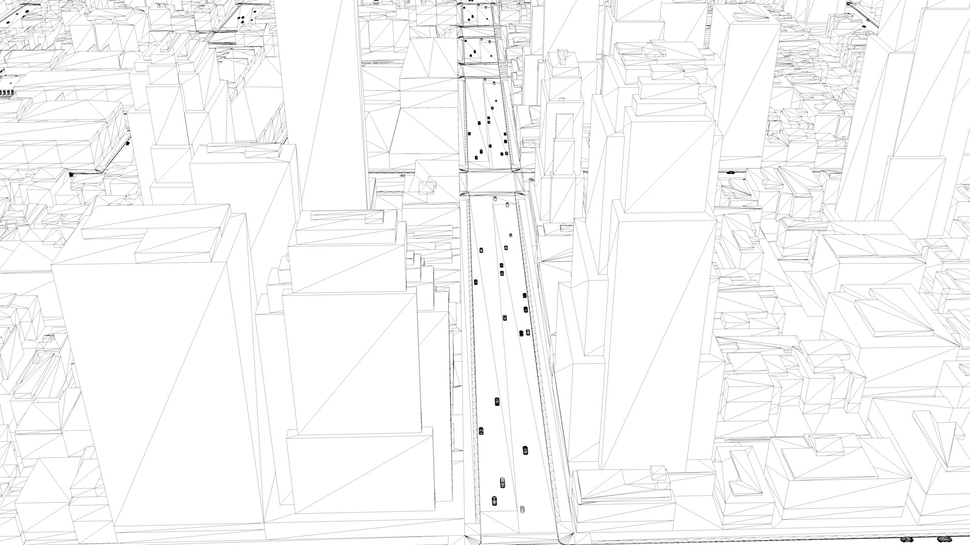 Modern birdseye view of urban Urban buildings office buildings 3D model_18
