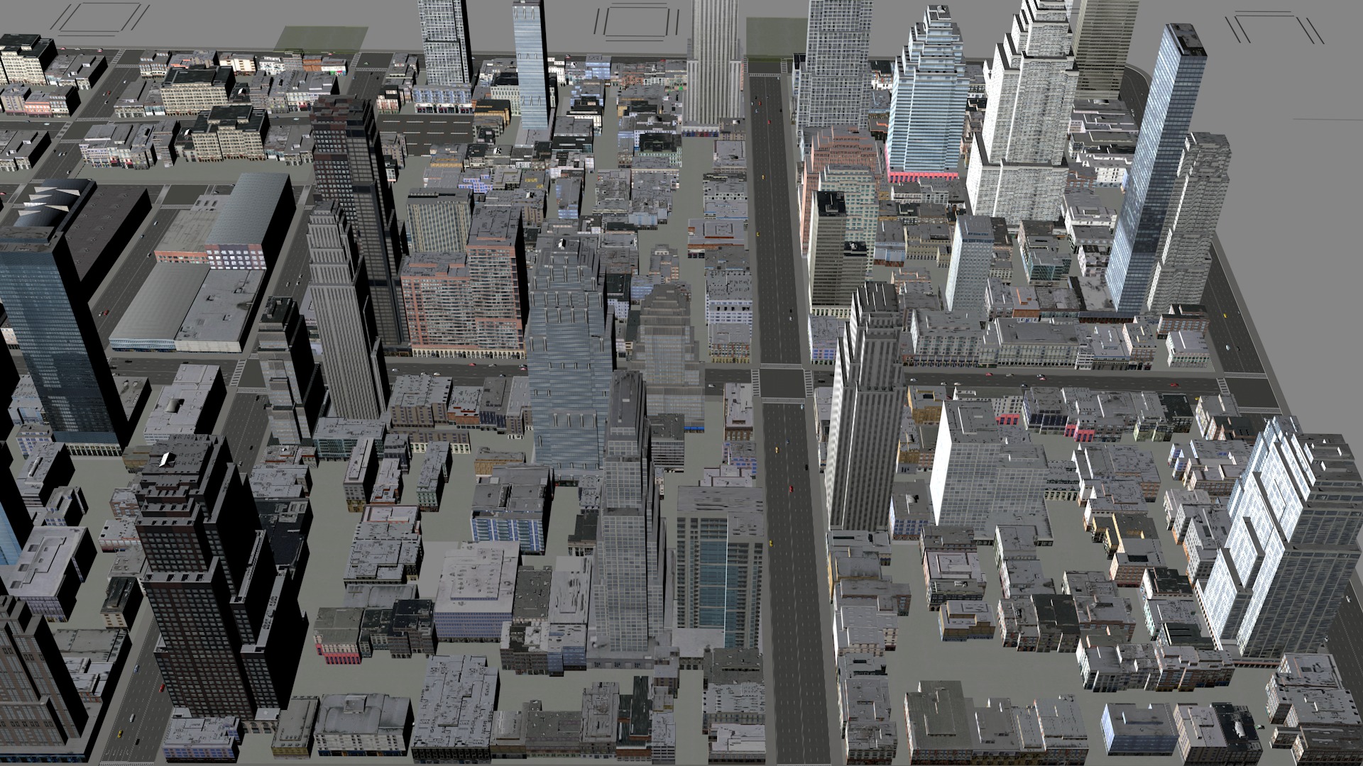 Modern birdseye view of urban Urban buildings office buildings 3D model_5