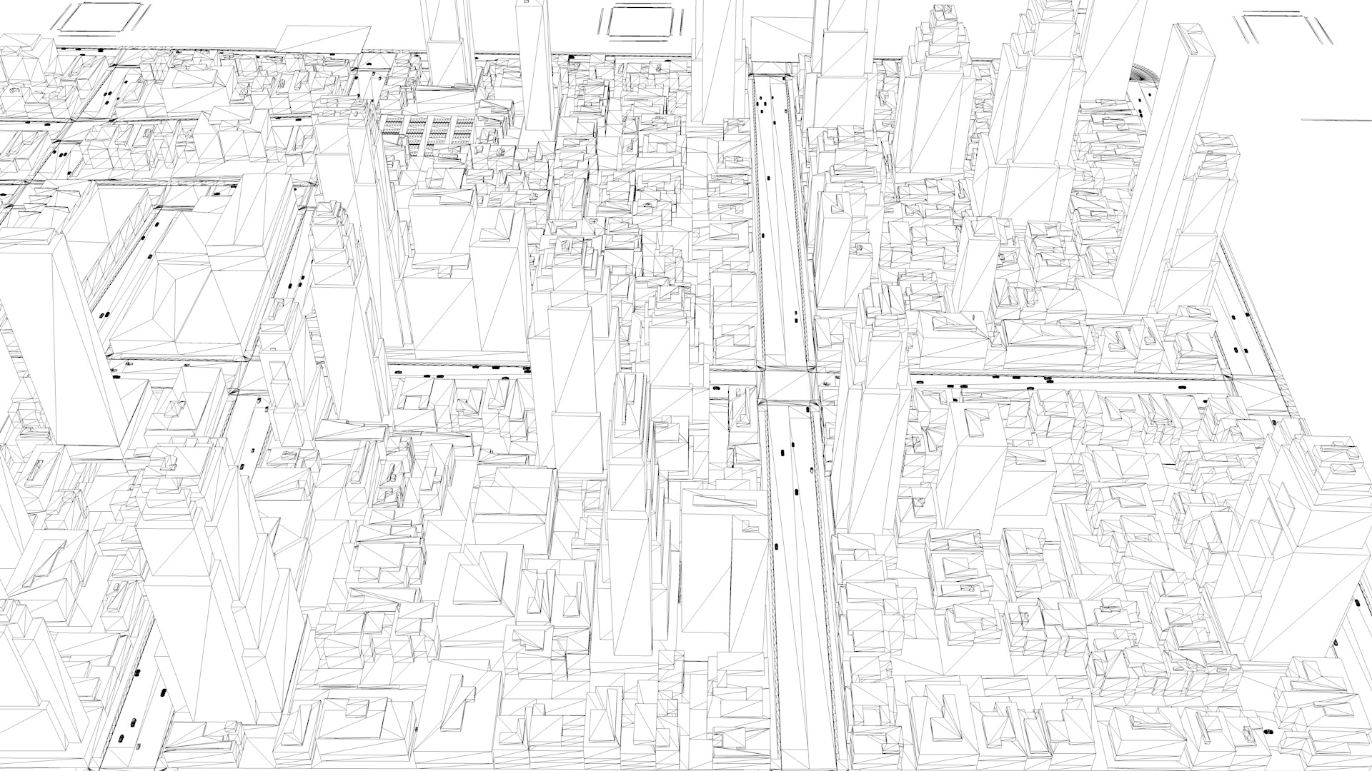 Modern birdseye view of urban Urban buildings office buildings 3D model_6