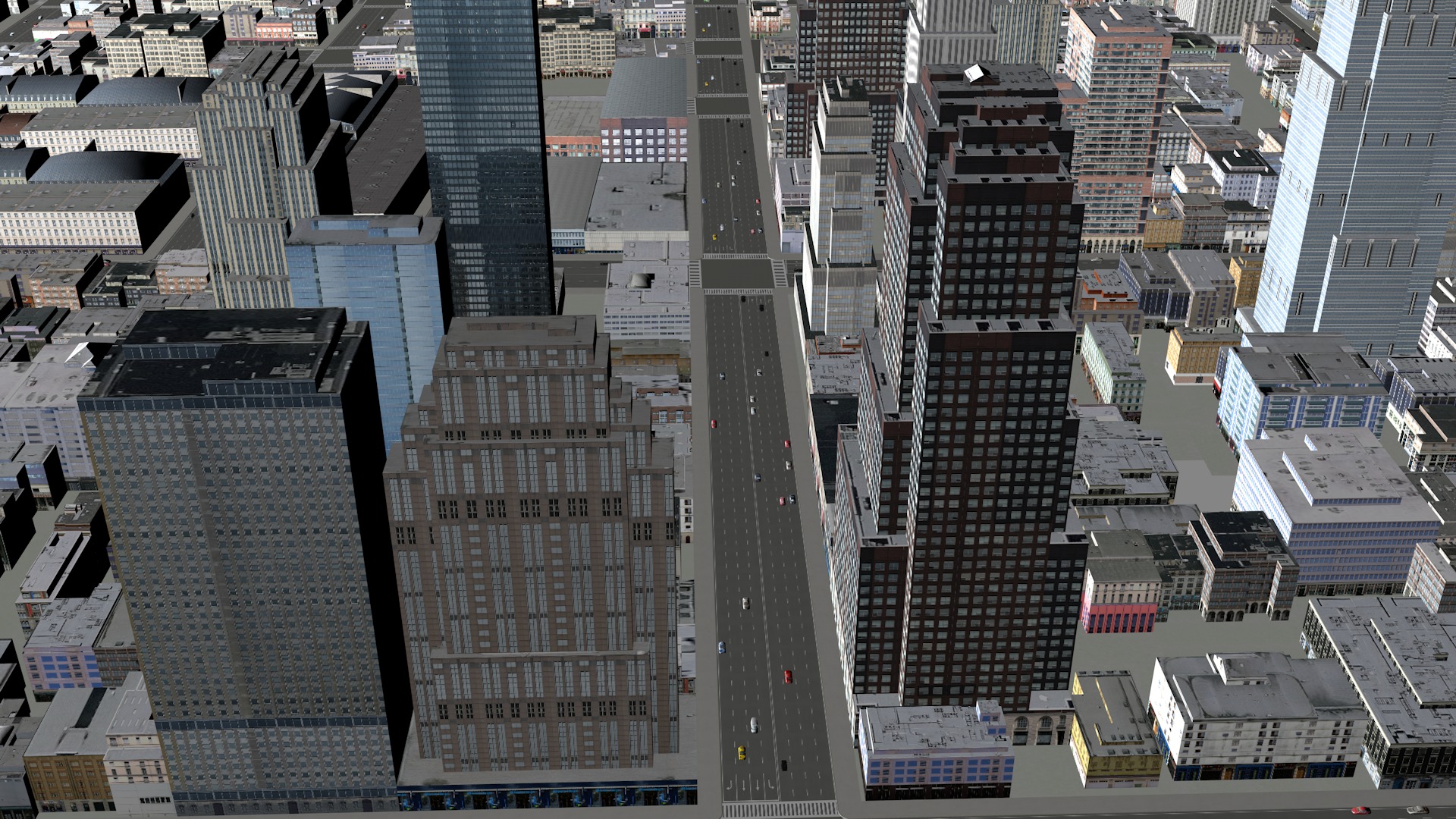 Modern birdseye view of urban Urban buildings office buildings 3D model_19