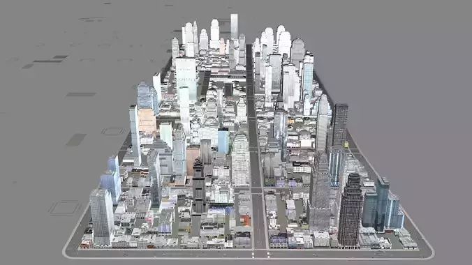 Modern birdseye view of urban Urban buildings office buildings 3D model