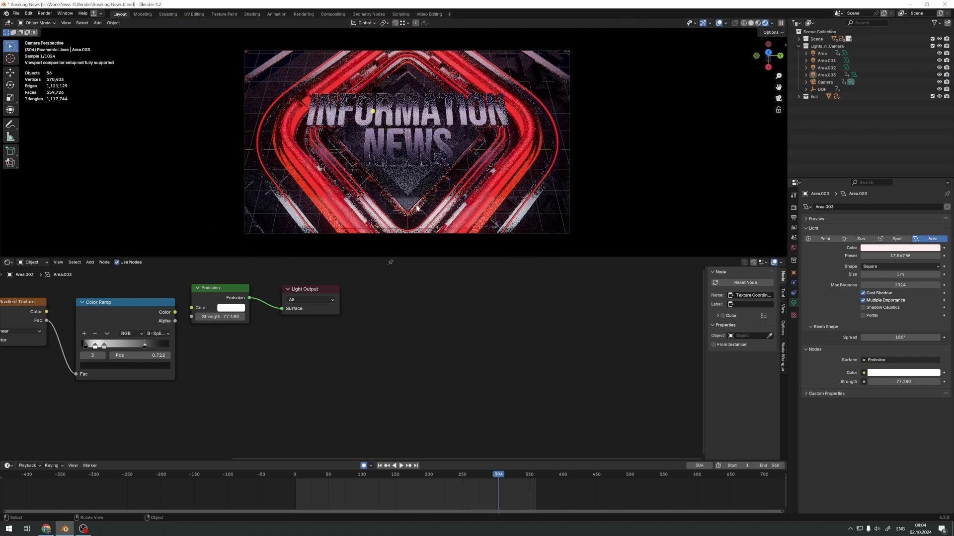 Breaking News Blender Template Scene 3D model_7