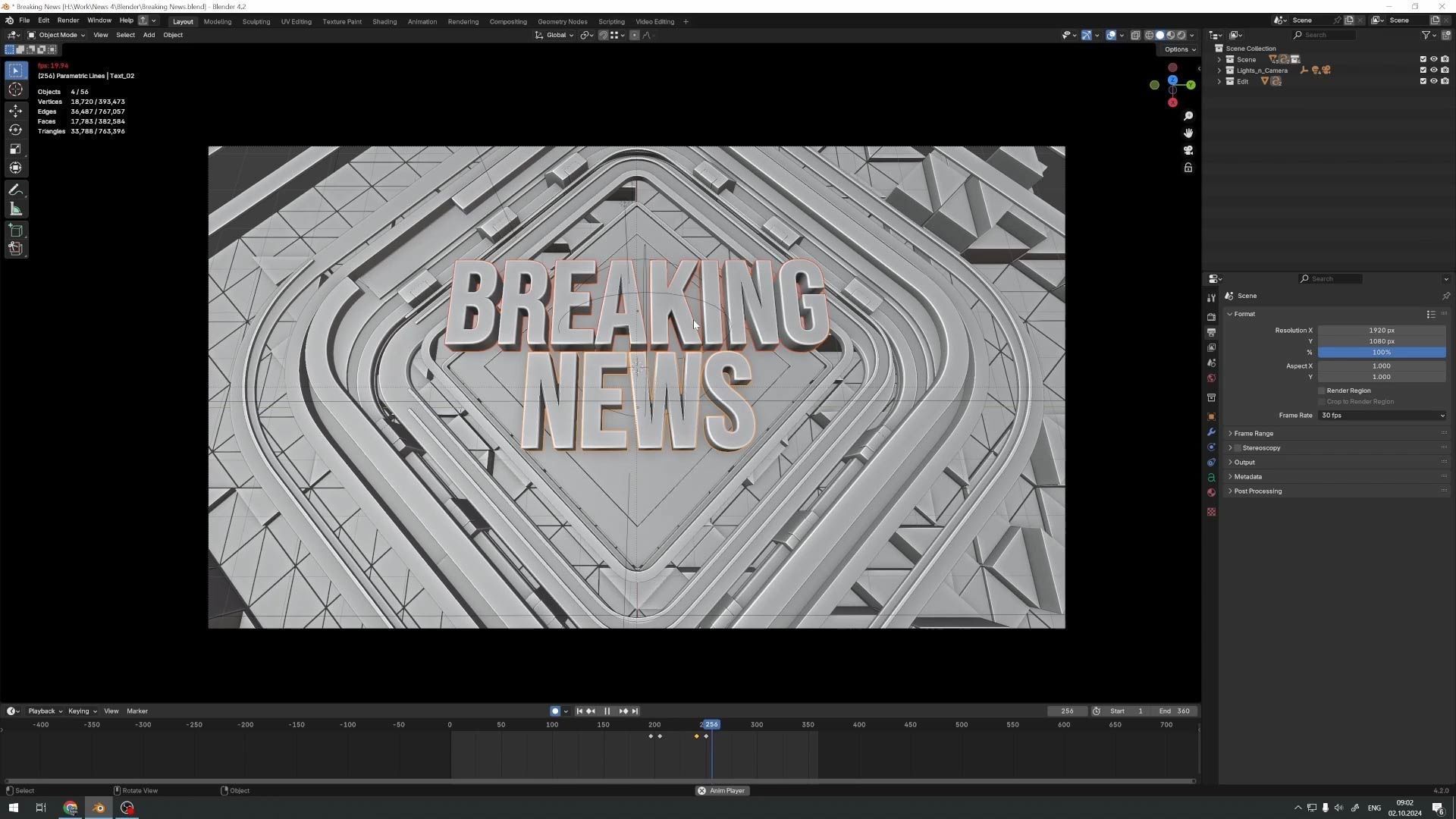 Breaking News Blender Template Scene 3D model_2