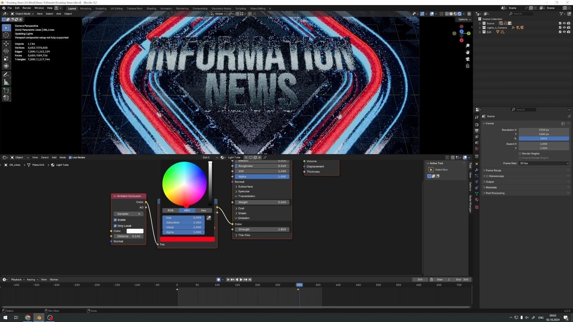 Breaking News Blender Template Scene 3D model_6
