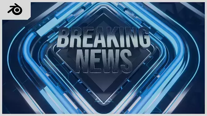 Breaking News Blender Template Scene 3D model