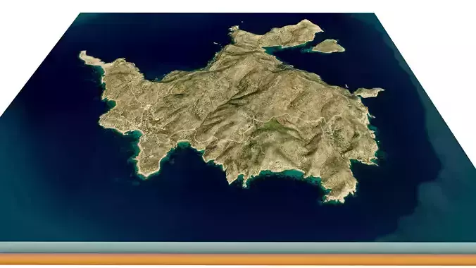 donousa island 3d model terrain