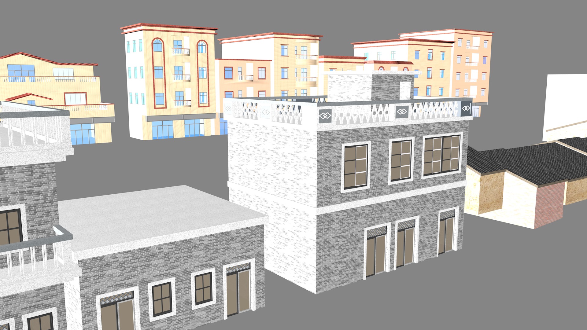 Township building housing 3D model_17