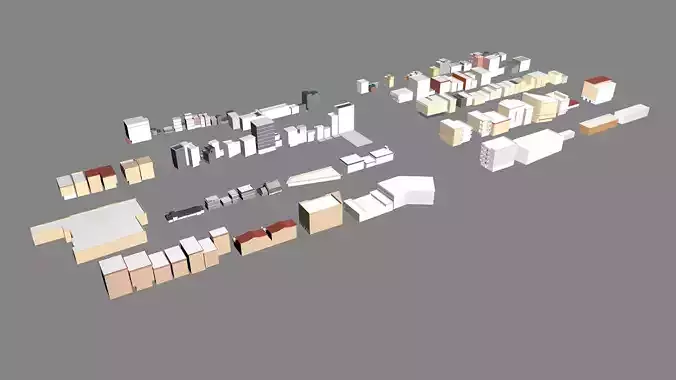 Township building housing 3D model