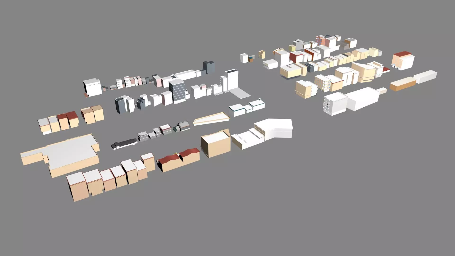 Township building housing 3D model_0