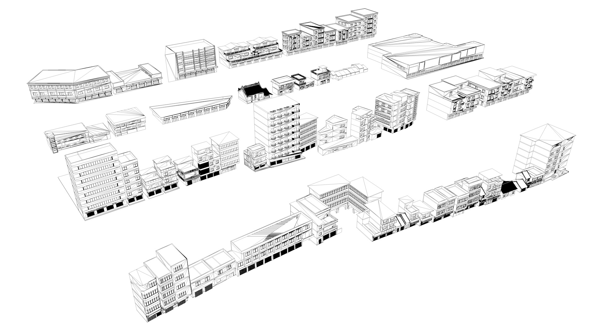 Township building housing 3D model_12