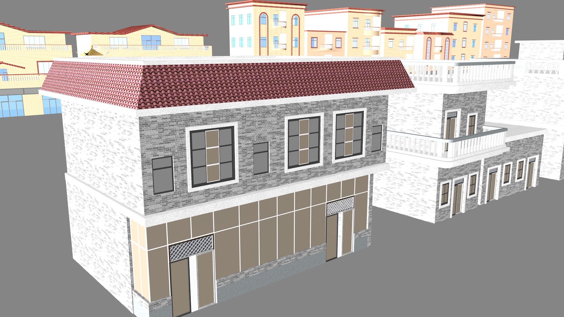 Township building housing 3D model_18