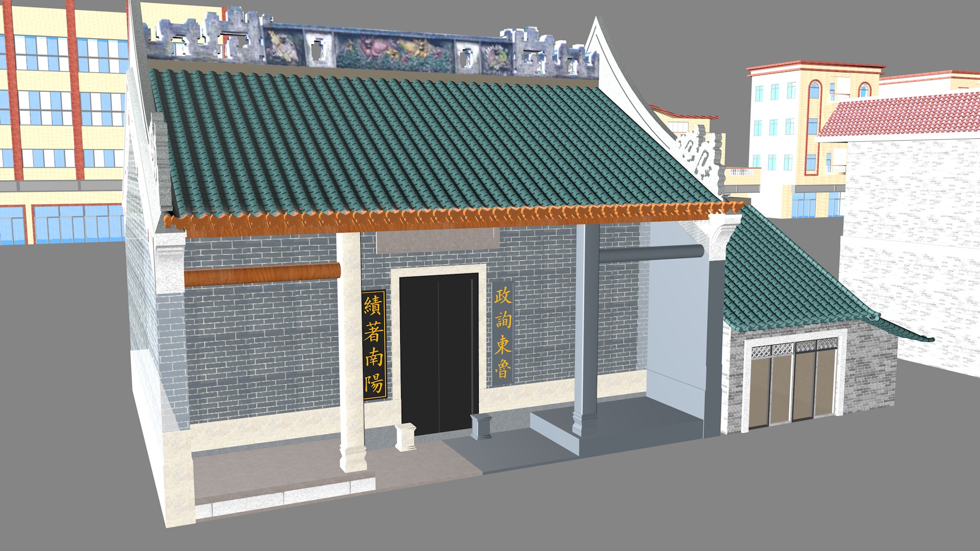 Township building housing 3D model_19