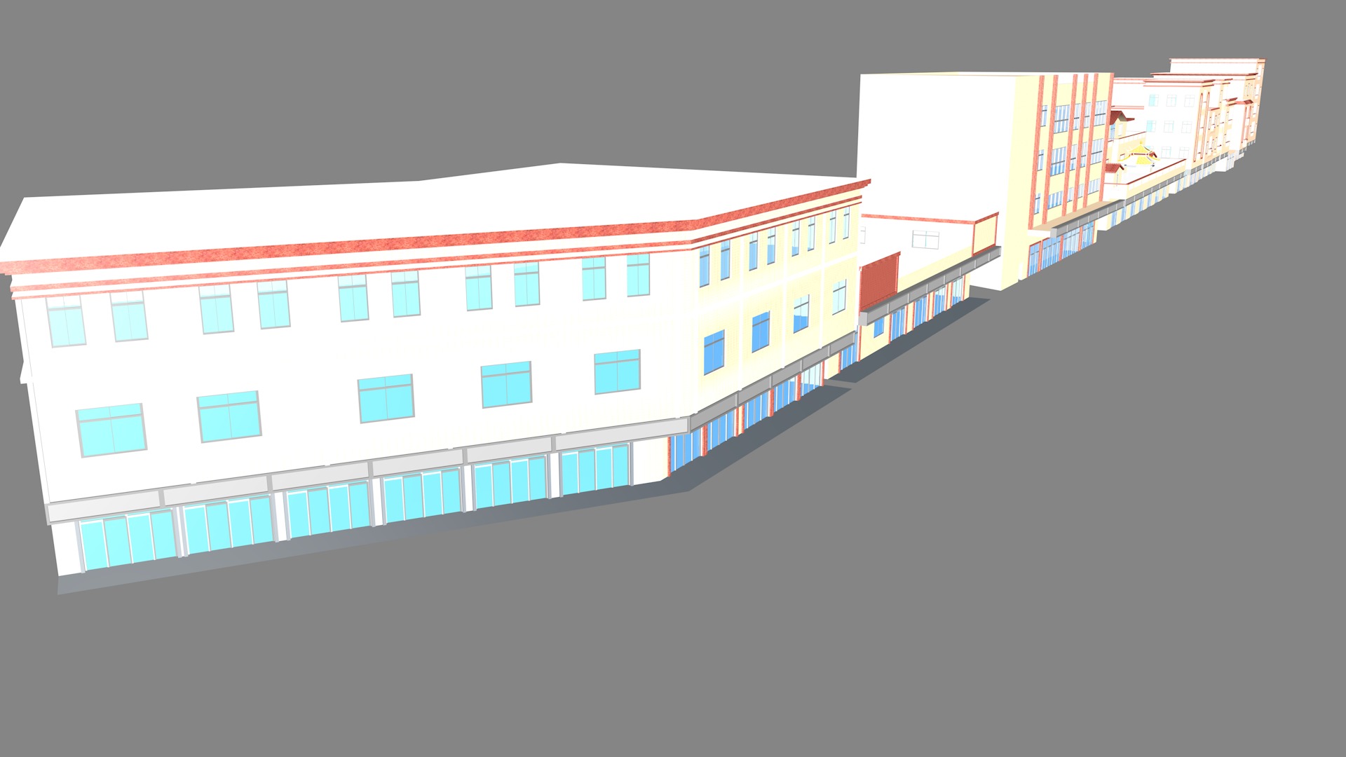 Township building housing 3D model_1