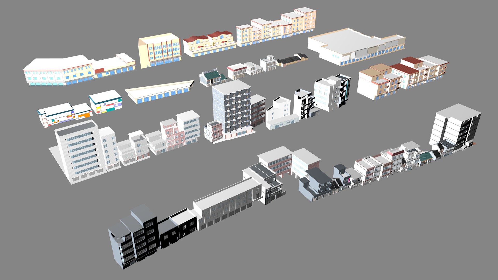 Township building housing 3D model_10