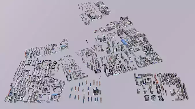 Modern urban highrise buildings building ancillary buildings