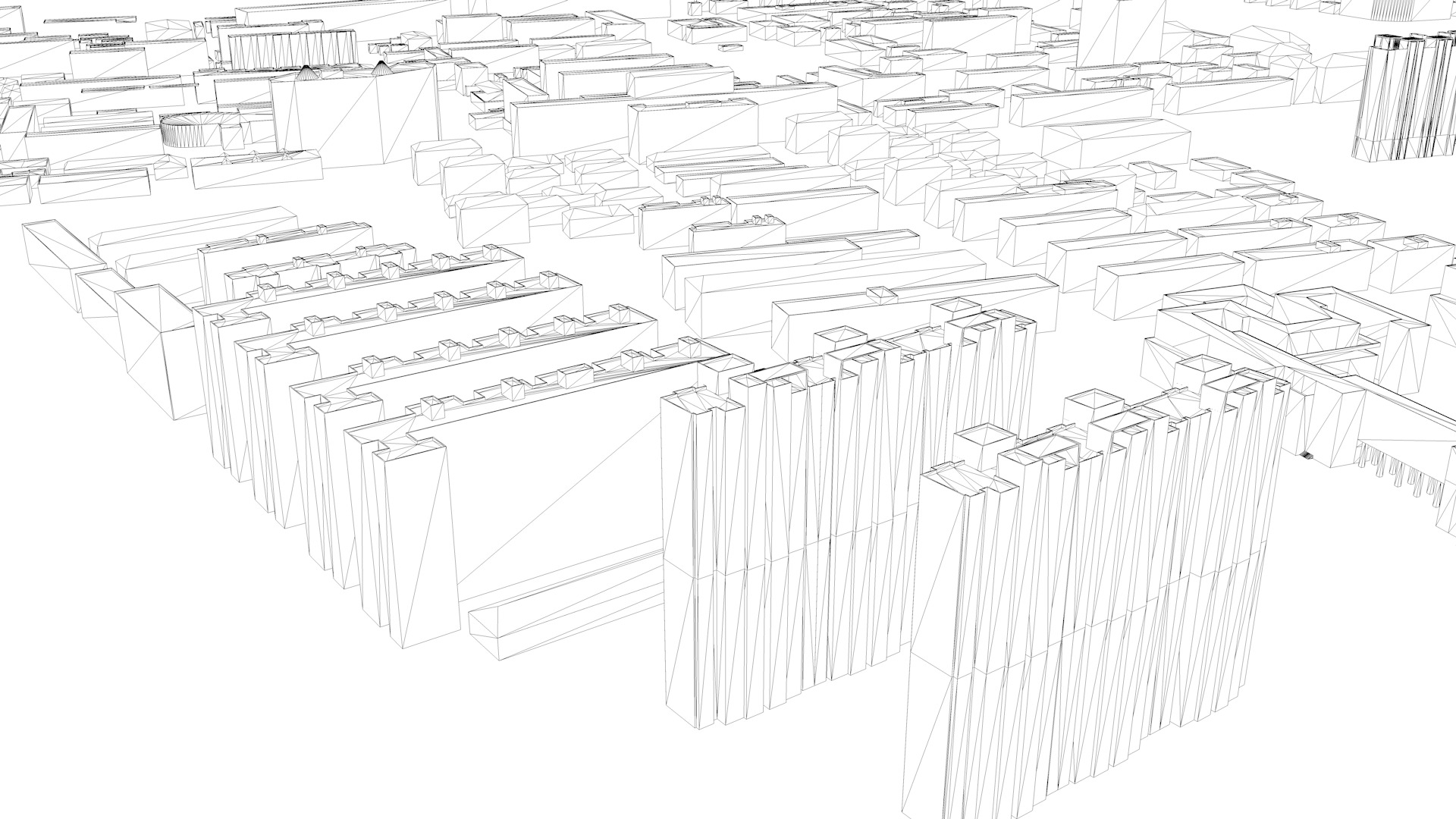 Modern urban highrise buildings building ancillary buildings 3D model_15