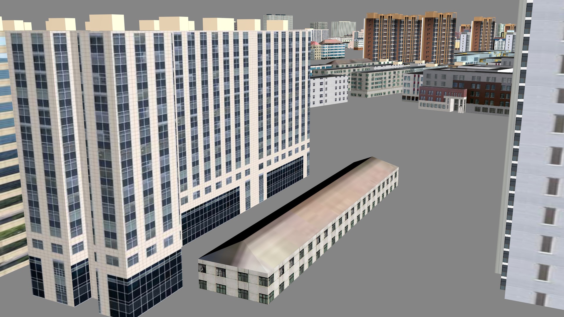 Modern urban highrise buildings building ancillary buildings 3D model_18