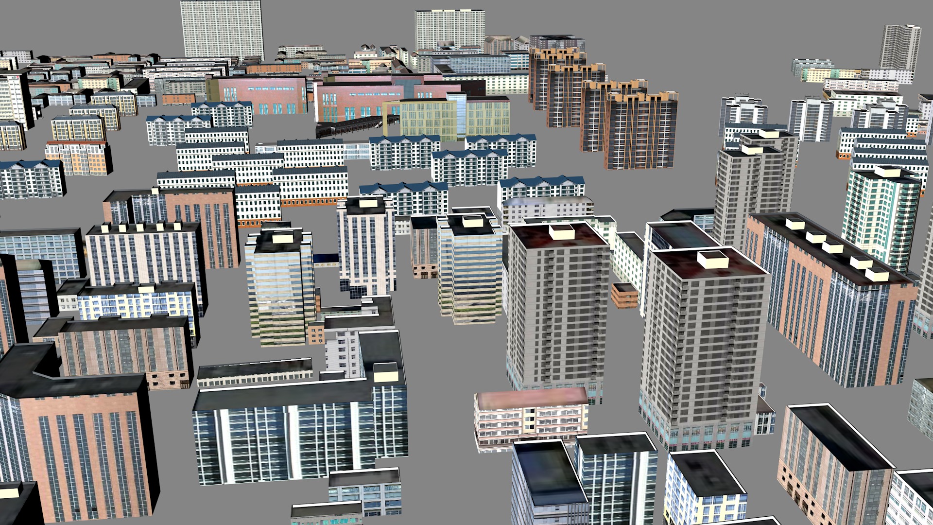 Modern urban highrise buildings building ancillary buildings 3D model_3