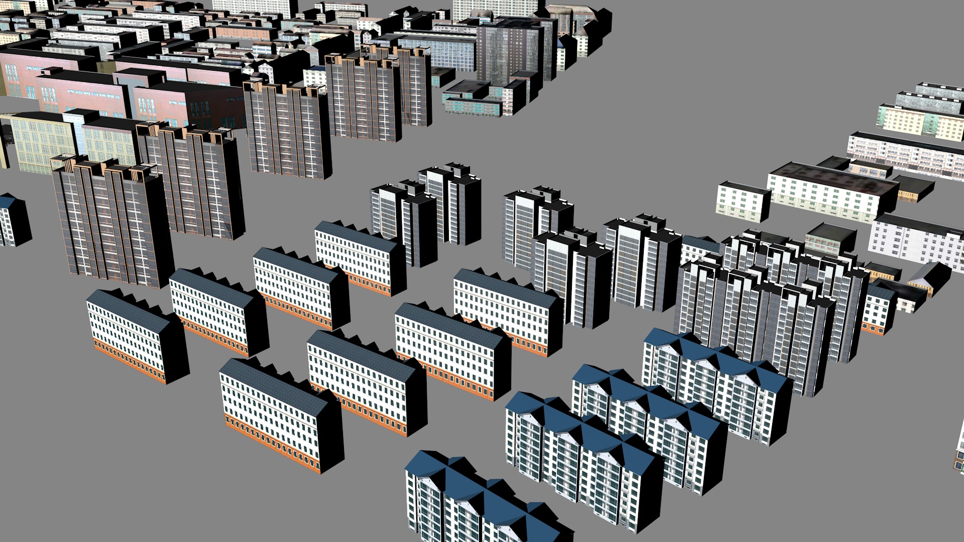 Modern urban highrise buildings building ancillary buildings 3D model_9