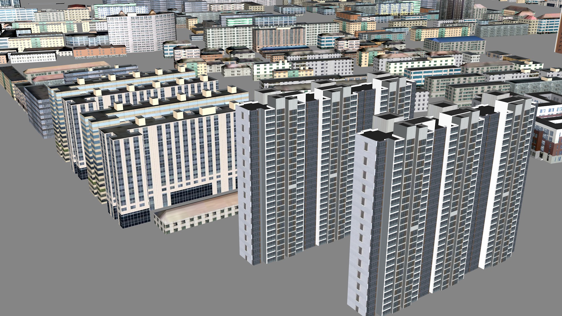 Modern urban highrise buildings building ancillary buildings 3D model_17
