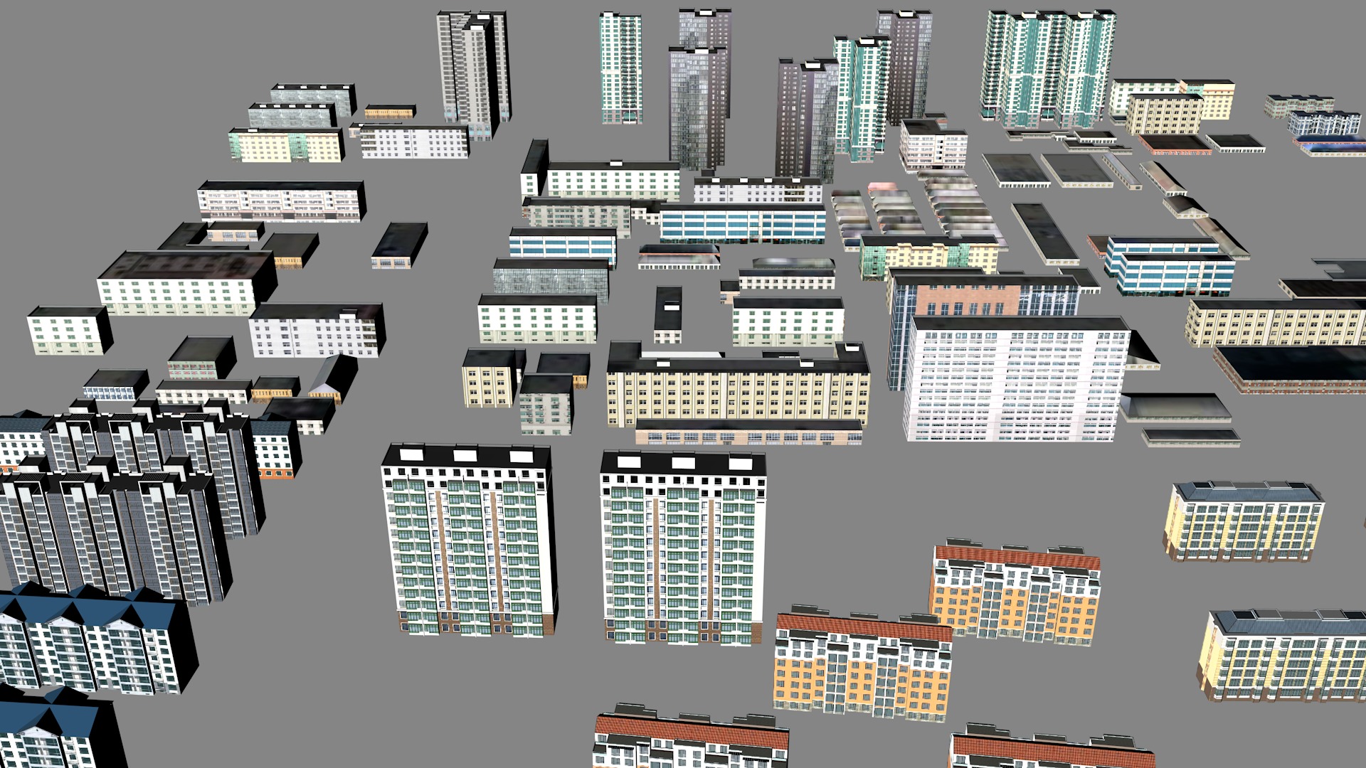 Modern urban highrise buildings building ancillary buildings 3D model_8