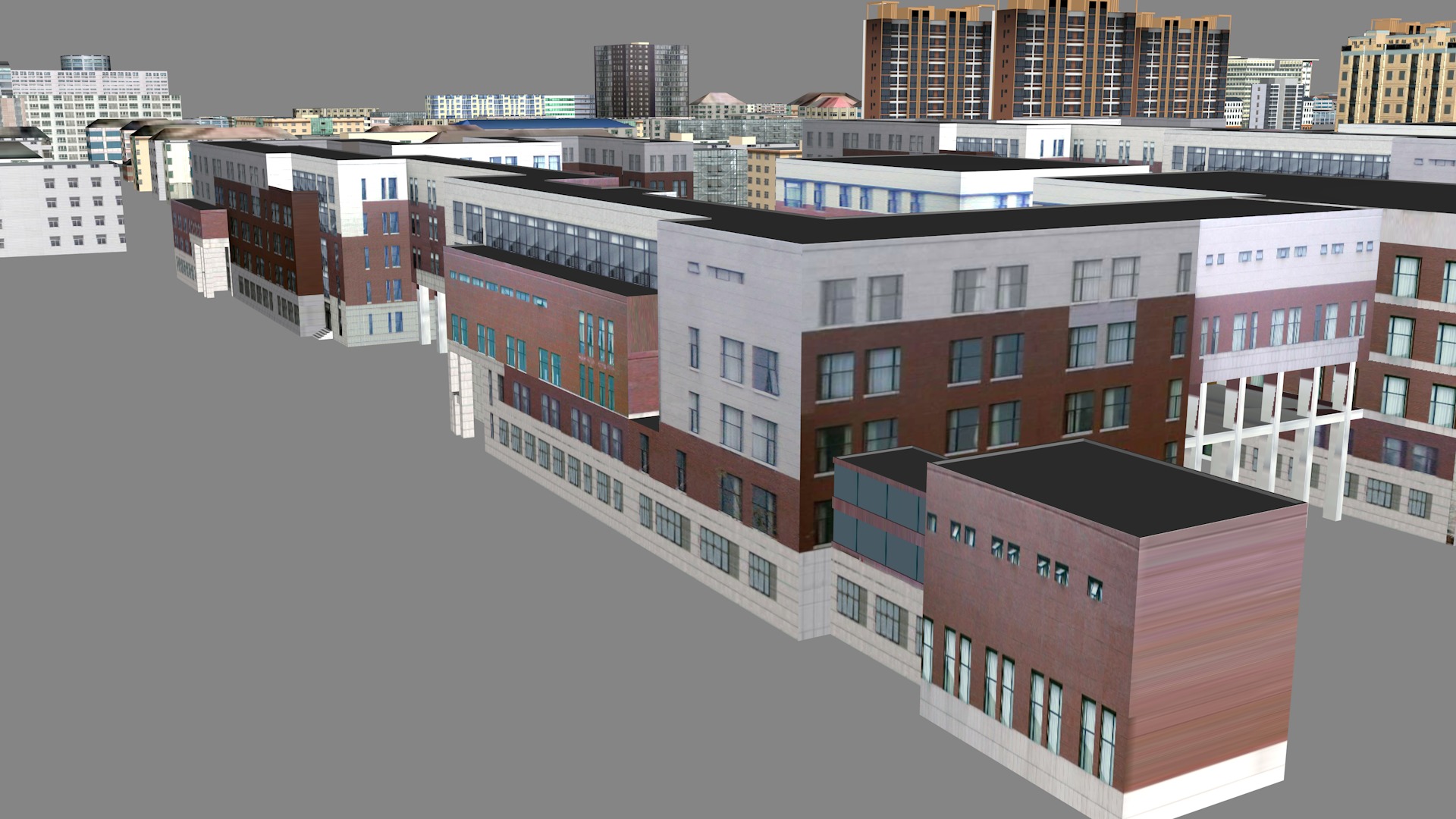 Modern urban highrise buildings building ancillary buildings 3D model_19