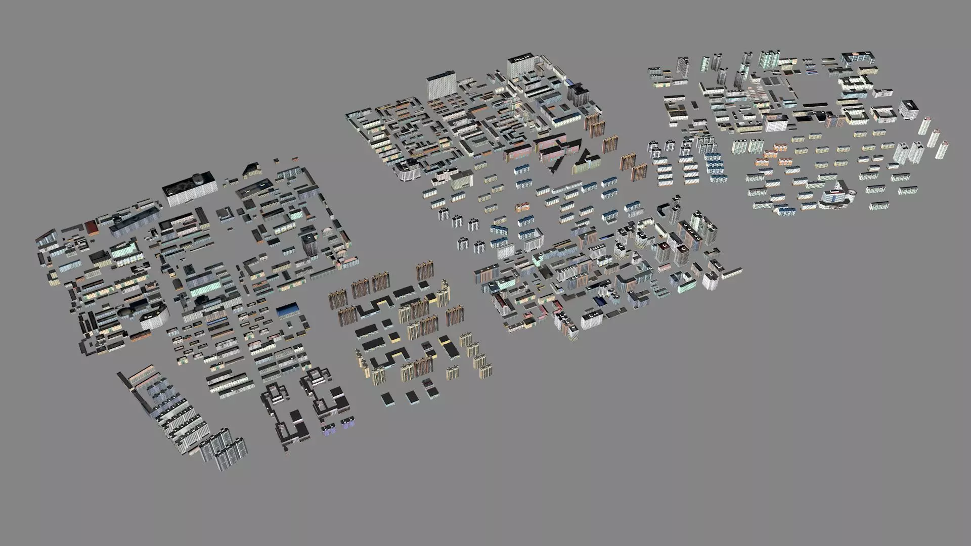 Modern urban highrise buildings building ancillary buildings 3D model_0