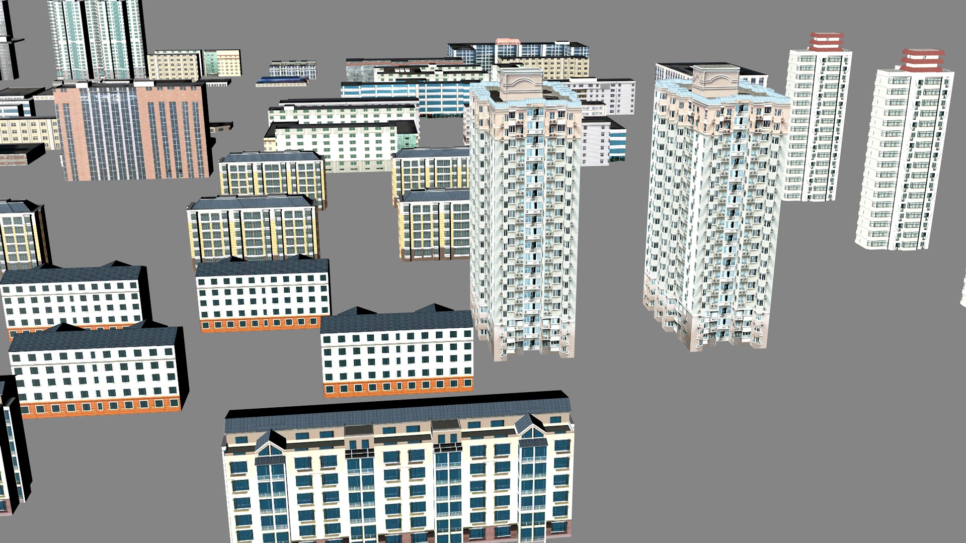 Modern urban highrise buildings building ancillary buildings 3D model_4