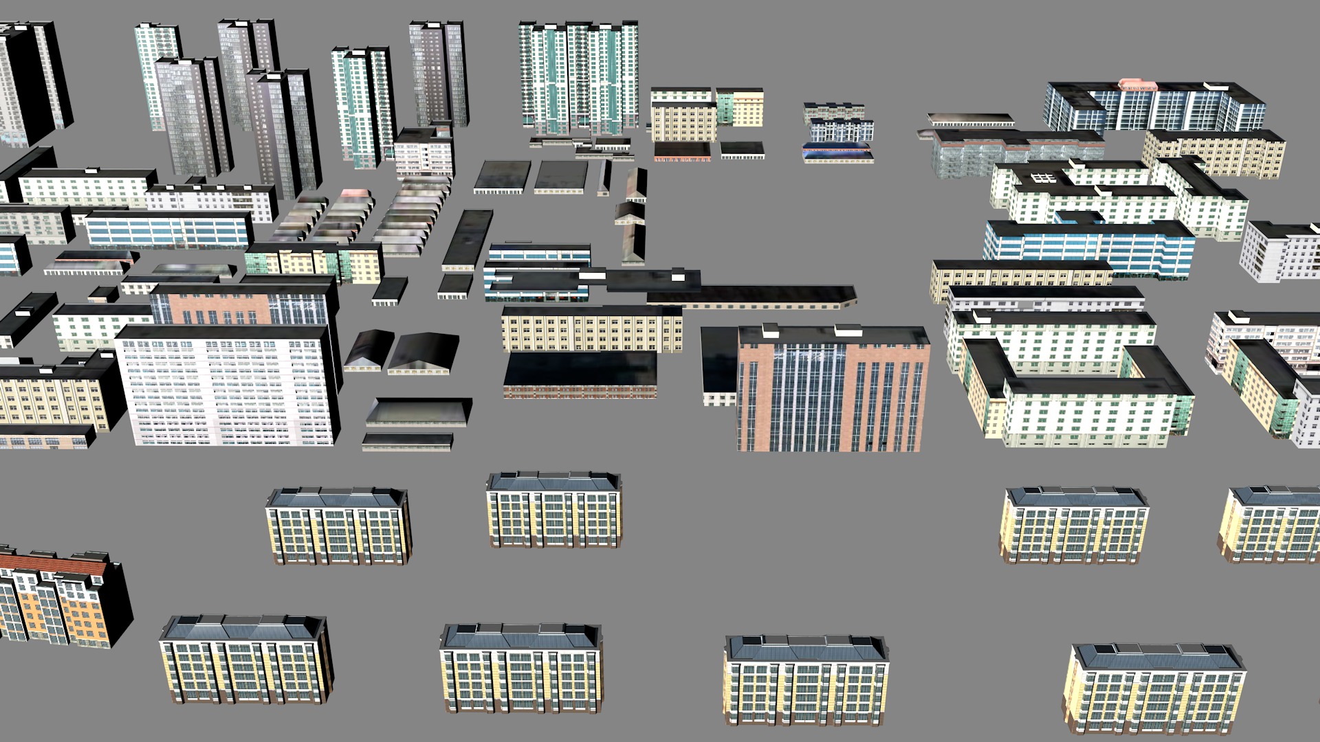 Modern urban highrise buildings building ancillary buildings 3D model_7