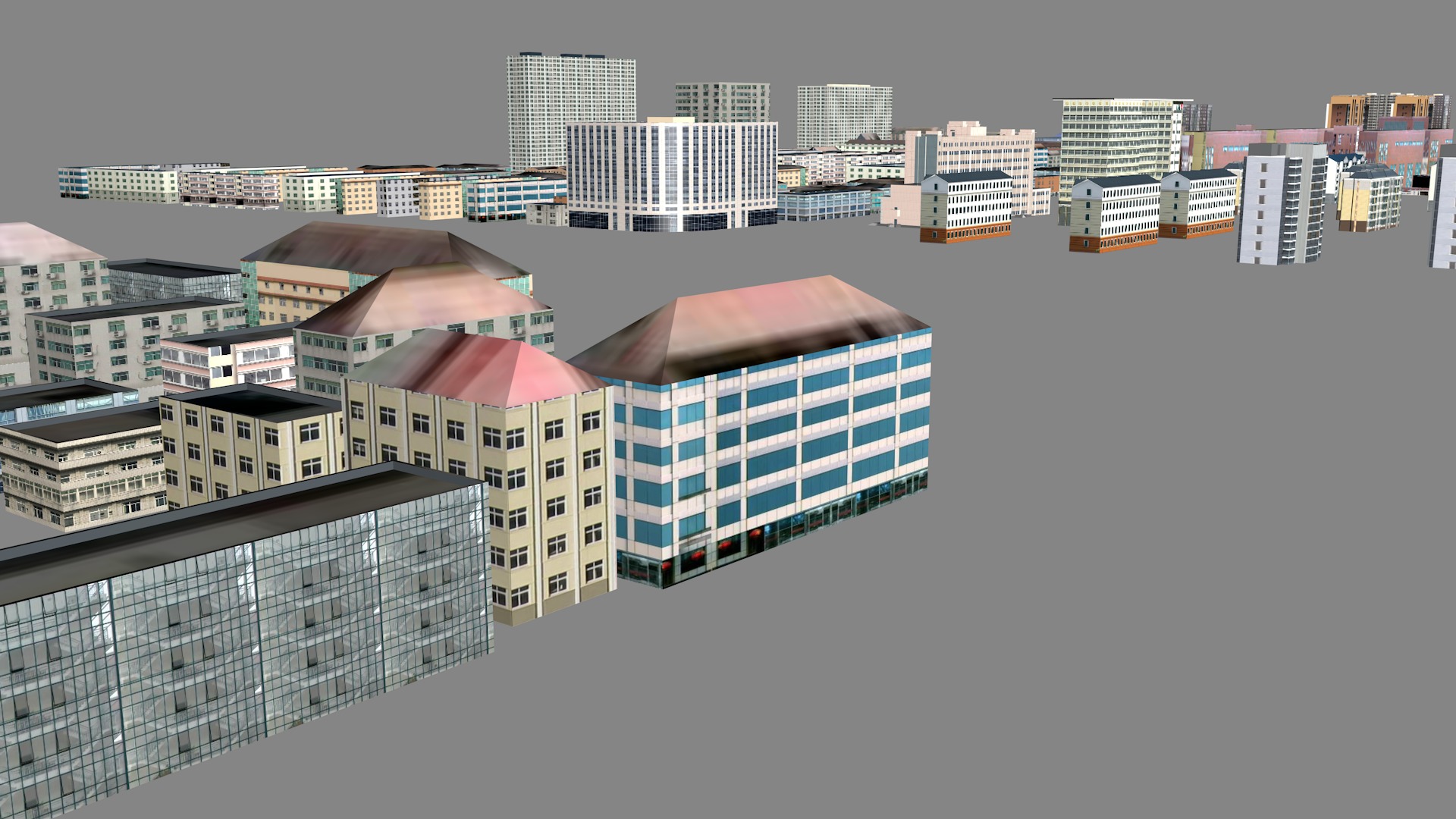 Modern urban highrise buildings building ancillary buildings 3D model_1