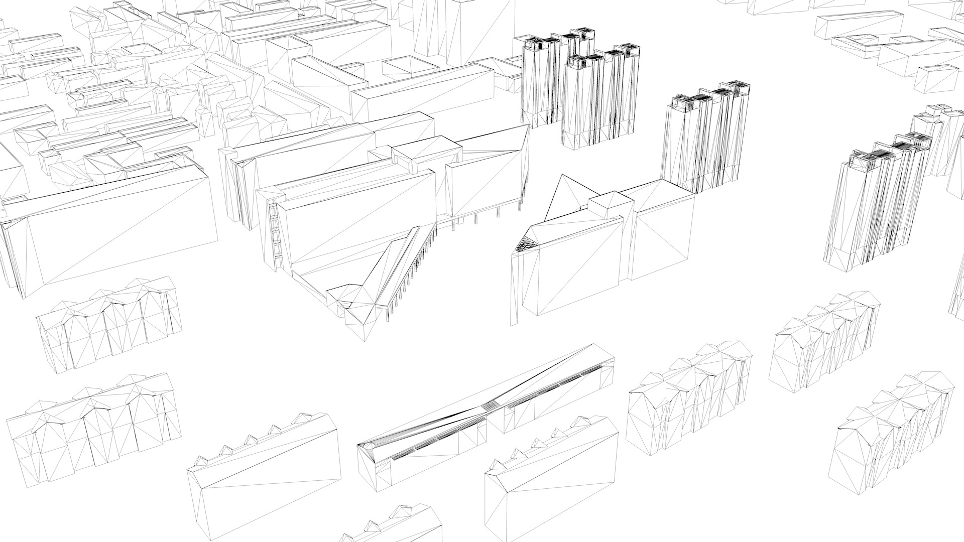 Modern urban highrise buildings building ancillary buildings 3D model_12