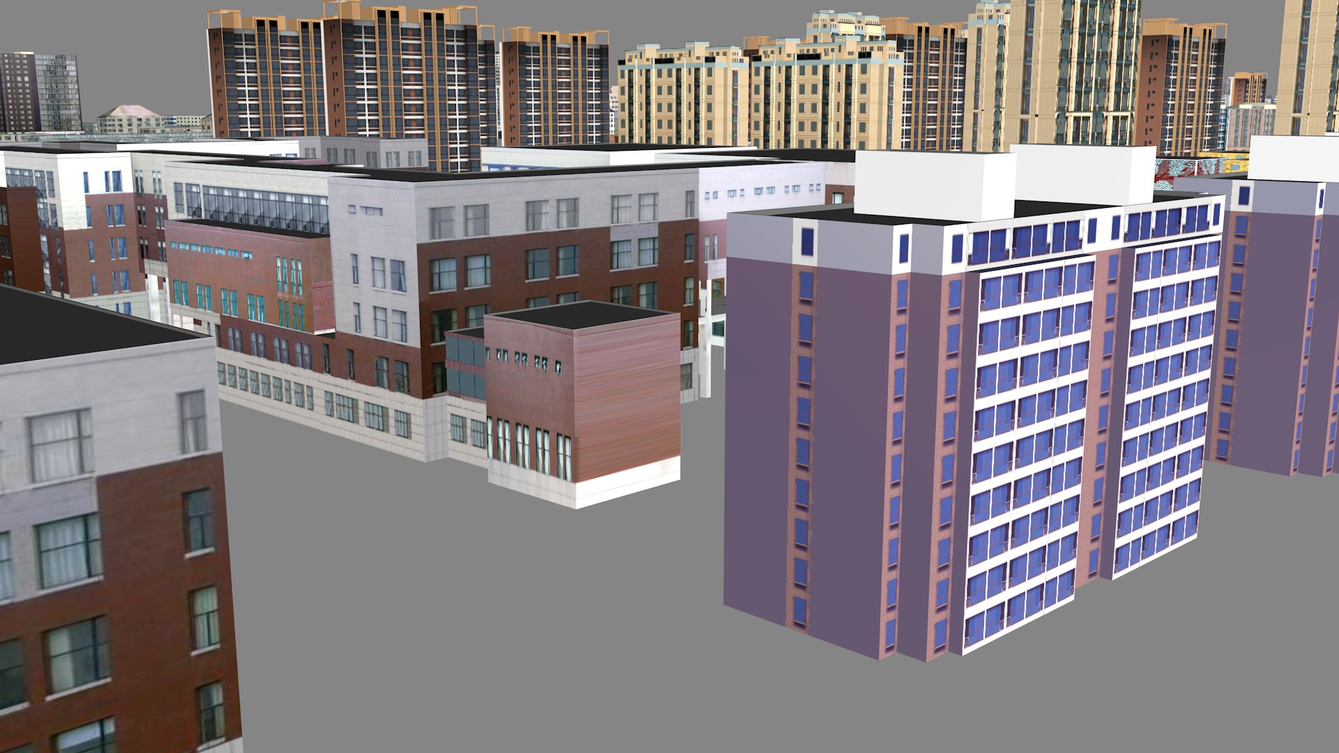 Modern urban highrise buildings building ancillary buildings 3D model_21