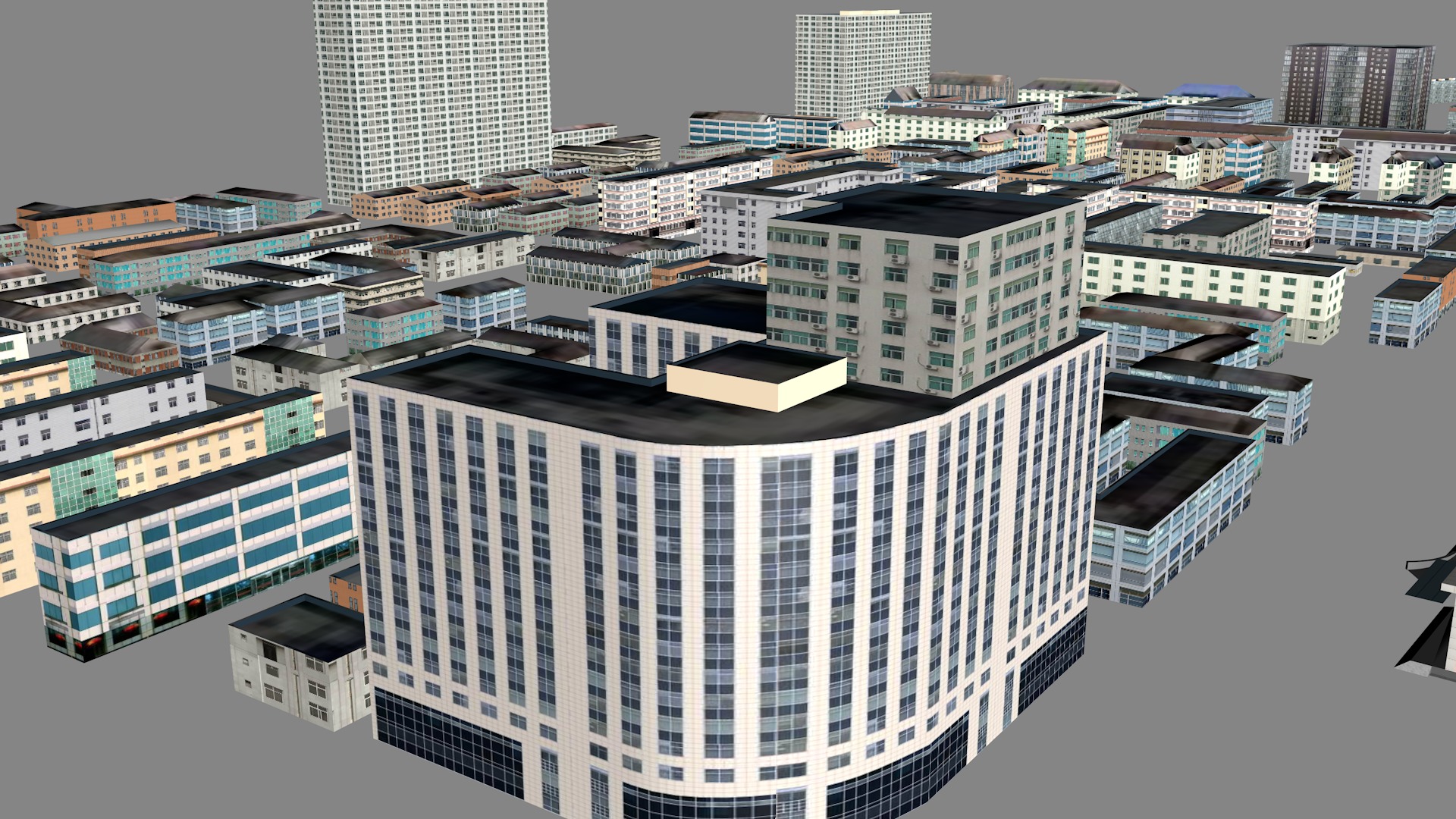Modern urban highrise buildings building ancillary buildings 3D model_2