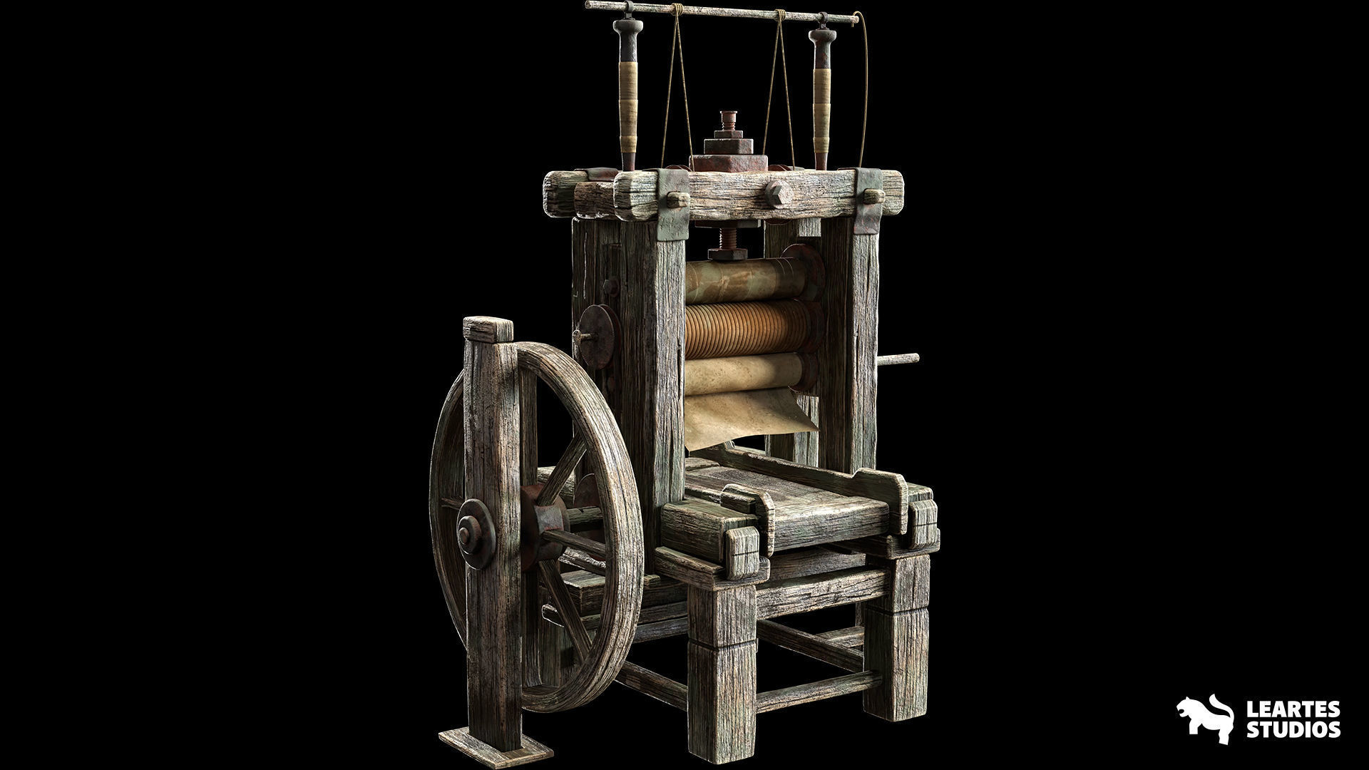 Paper Mill Low-poly 3D model_4